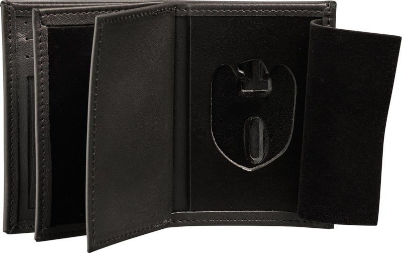 Perfect Fit Shield Wallets Perfect Fit Hidden Badge Bifold Wallet NCIS Badge and ID Case Hidden Badge Wallet Cutout PF 1192 Black Leather - Image 2