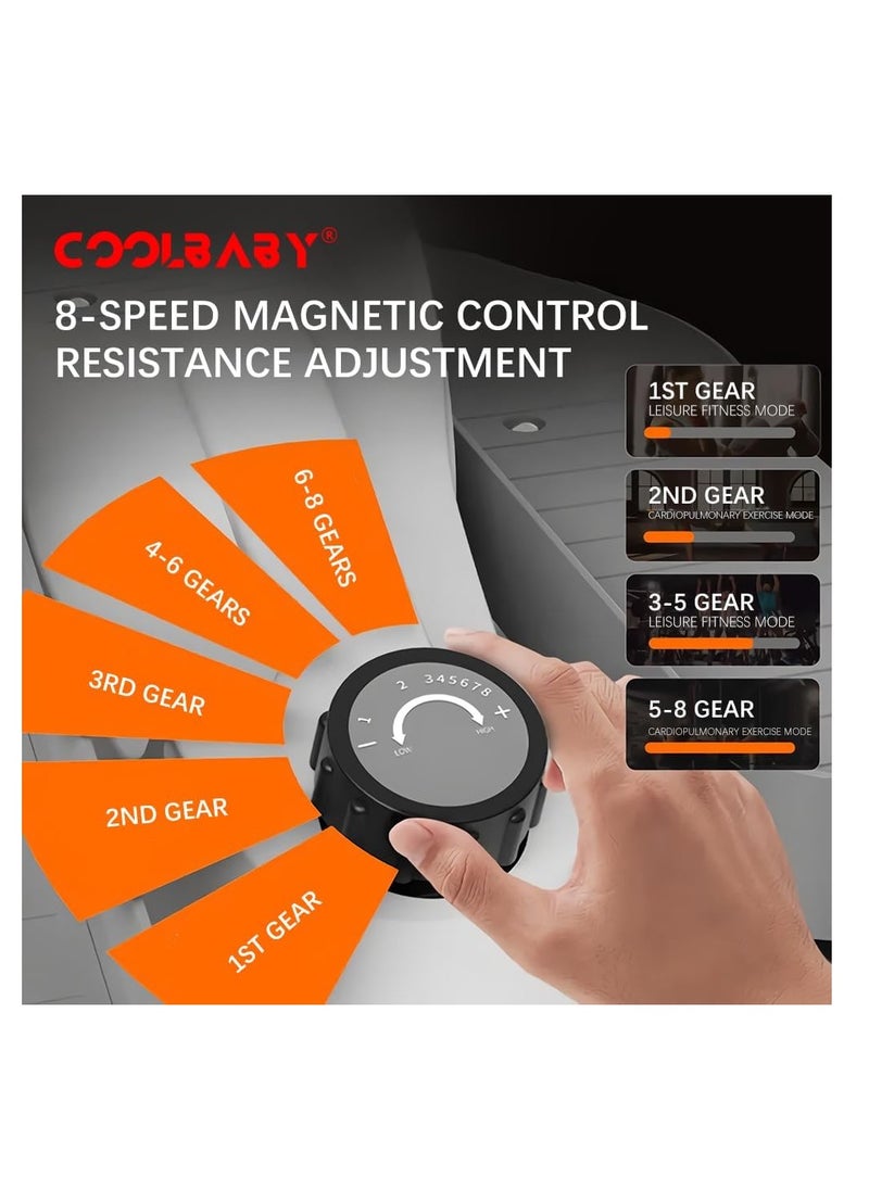 Cool Baby Style COOLBABY Under Desk Elliptical,Mini Elliptical Machines,Stair Stepper,Magnetic Ellipse Leg Exerciser for Home Office Use,8-Level Adjustable  - Image 4