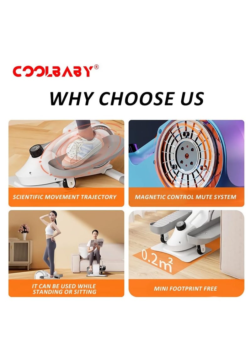 Cool Baby Style COOLBABY Under Desk Elliptical,Mini Elliptical Machines,Stair Stepper,Magnetic Ellipse Leg Exerciser for Home Office Use,8-Level Adjustable  - Image 5