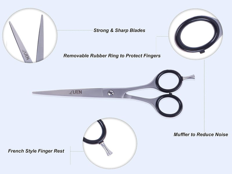UEN Professional Hair Cutting Scissors 7 Inches Razor Edge Stainless Steel Perfect for Salon,Barber and Home Use Hairdressing shears for Kids,Women and Men - Image 2
