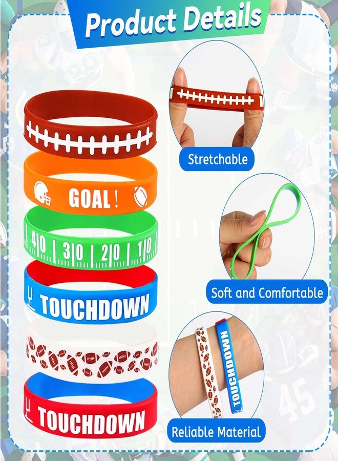 VICROIC 30 PCS Football Silicone Bracelets Rubber Wristbands, Football Motivational Rubber Bracelets for School Awards Gifts Sports Themed Party Favors - Image 5