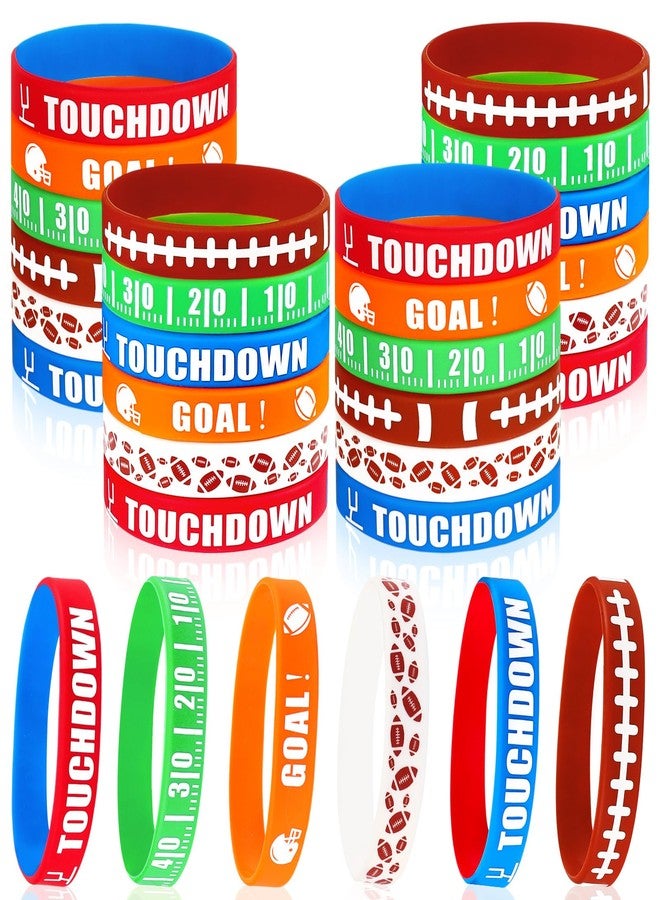 VICROIC 30 PCS Football Silicone Bracelets Rubber Wristbands, Football Motivational Rubber Bracelets for School Awards Gifts Sports Themed Party Favors - Image 1