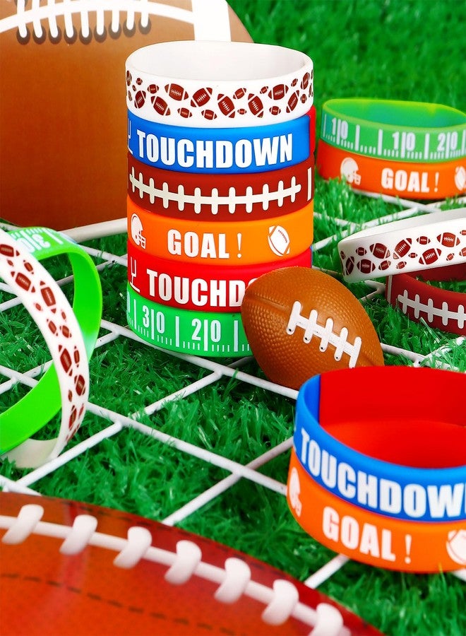 VICROIC 30 PCS Football Silicone Bracelets Rubber Wristbands, Football Motivational Rubber Bracelets for School Awards Gifts Sports Themed Party Favors - Image 3