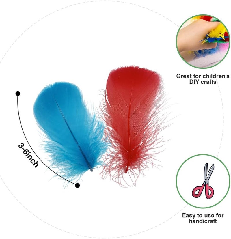 Flying feathers Yellow 600pcs Colorful Feathers 20 Colors Craft Feathers 3-5 Inches Assorted Rainbow Colors Feathers for Kids Handmade Wedding DIY Decorations Natural Feather - Image 2