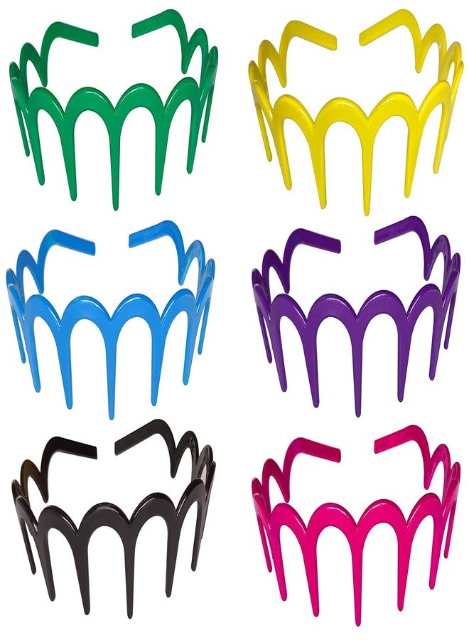 التعارف مجموعة آنا كرييشنز المكونة من 6 قطع من أمشاط الأسنان البلاستيكية اللامعة متعددة الألوان، ربطات شعر بلاستيكية فاخرة للبنات والسيدات - Image 5