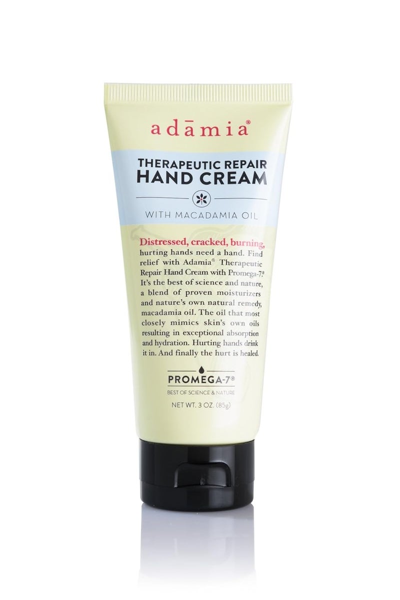 Adamia Therapeutic Repair Hand Cream with Macadamia Nut Oil and Promega7 3 Ounce Tube  Fragrance Free Paraben Free Non GMO