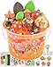 Okaybee Squirrel Orange Slime Kit Clear Slime Bucket with Clay 10 Packs of Addins Slimes Party Favors for Kids Sensory Toys Experience DIY Slimes Kit Birthday Easter Hallowmas Gift for Girls Boys - Image 2