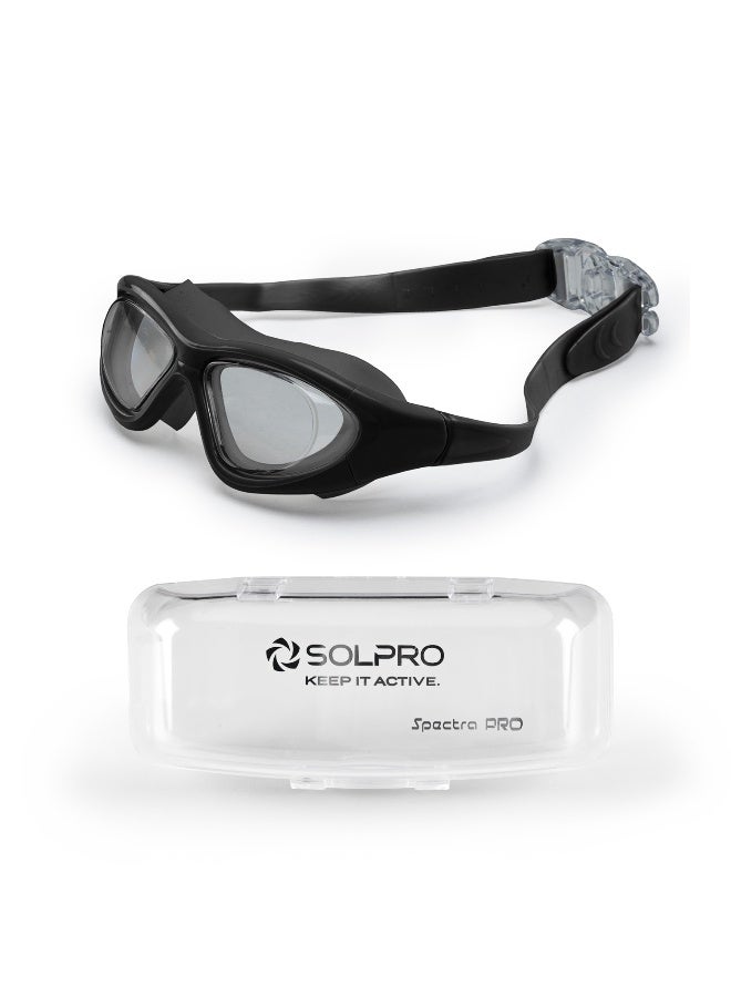 SOLPRO Spectra Pro Adult Swimming Goggles| Hydrodynamic Shape (Black) - Image 1