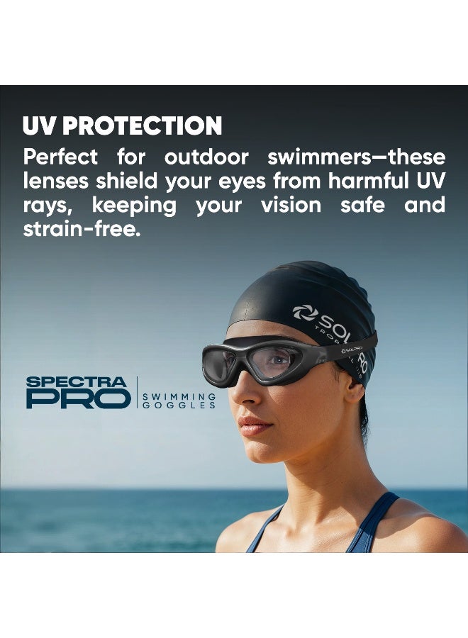SOLPRO Spectra Pro Adult Swimming Goggles| Hydrodynamic Shape (Black) - Image 4