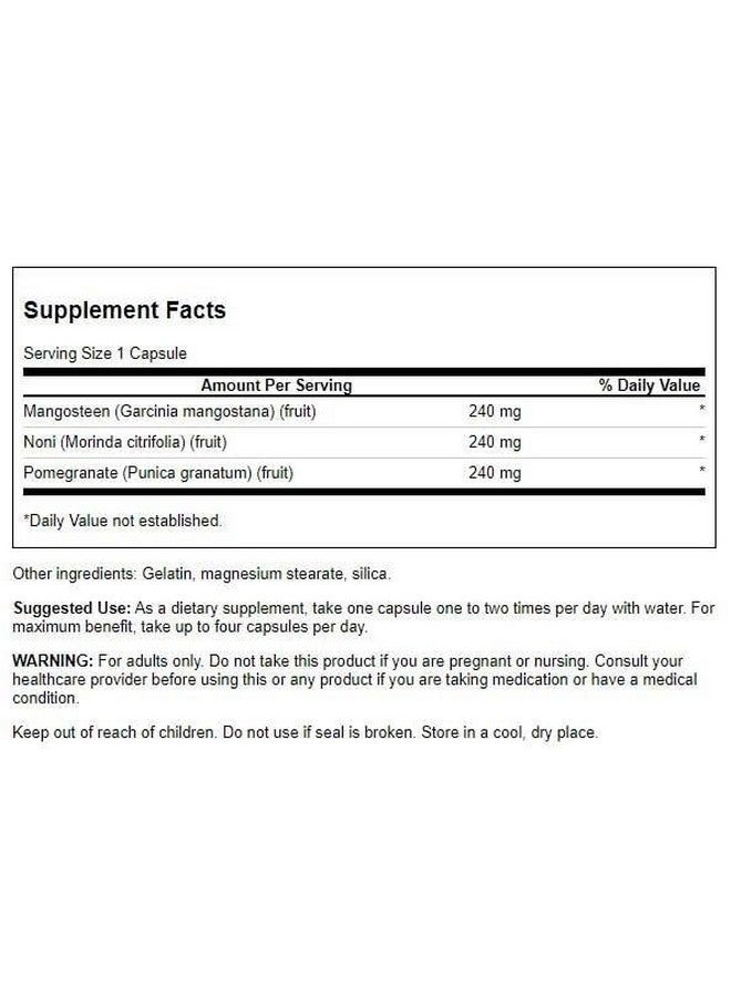 Swanson Mangosteen/Pomegranate/Noni Complex Antioxidant Support Gastorintestinal Support 240 Milligrams 90 Capsules - Image 2