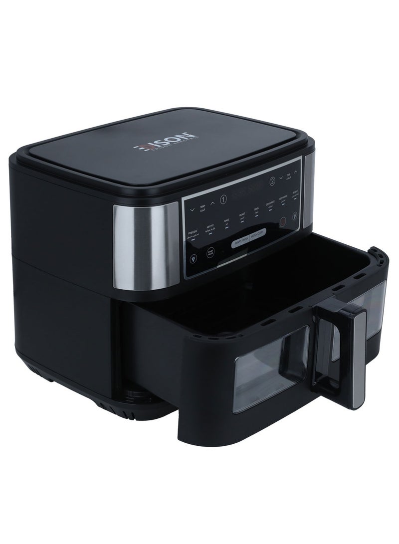 EDISON Air Fryer Dual Air Fryer Black Steel 8 Functions 10Liter 2400W - Image 2