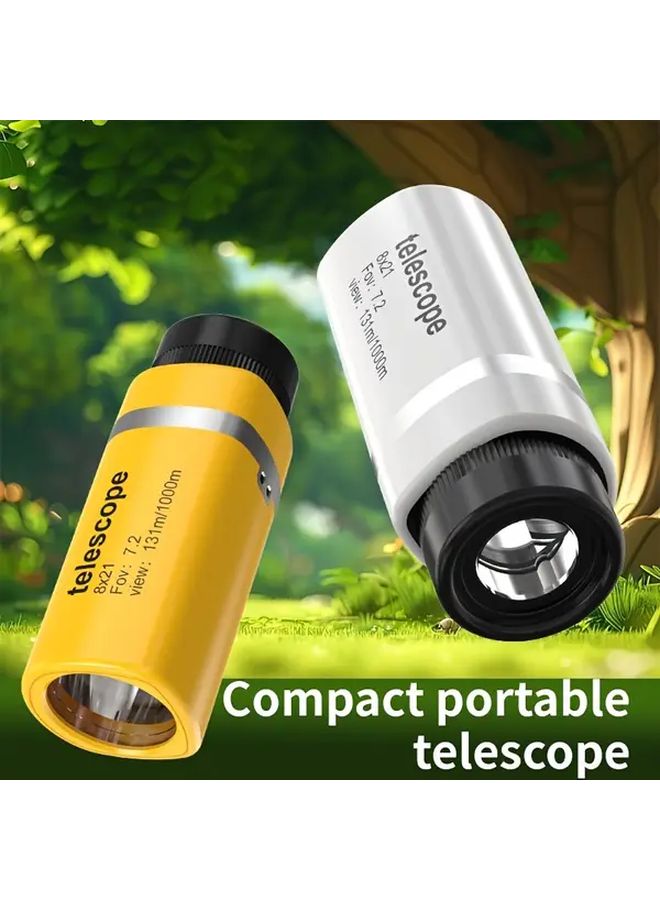 Yellow Monocular Telescope 8x Magnification Portable for Stargazing Bird Watching Kids Educational Science Toy - Image 4