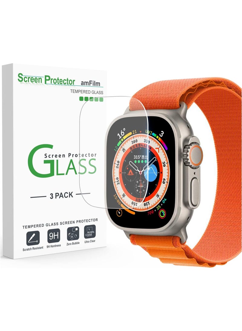Amfilm amFilm Glass Screen Protector for Apple Watch Ultra 2023, Tempered Glass, Edge to Edge Full Coverage, Easiest to Installation, Bubble Free (49mm)  - Image 1