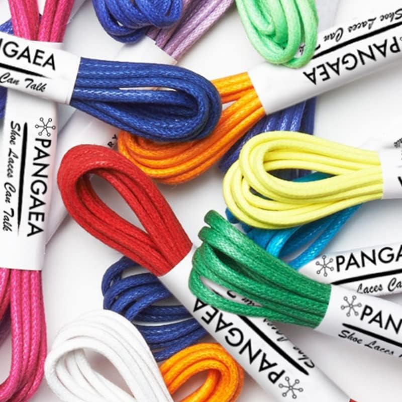 PANGAEA [4 Laces] 2-Pair Pack Waxed Round Oxford Shoe Laces for Dress Shoes Chukka 3/32Inch Thin(#07 Dark Gray,26in (66cm)) - Image 5