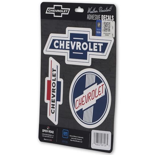 Open Road Brands Chevrolet Bowtie Logo Adhesive Vinyl Decals - Vintage Set of Chevrolet Stickers for Car, Window, Water Bottle or Laptop - Image 2
