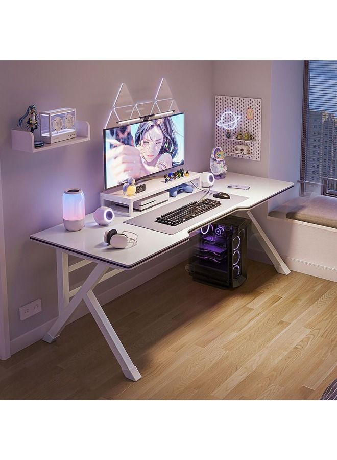 keke K-Shaped Sturdy Computer Desk And Gaming Table Workstation Home Office Desk 160 CM - Image 1