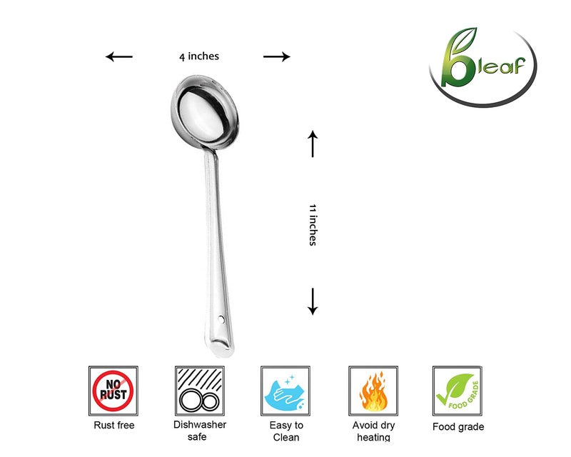 BLeaf Stainless Steel-Round Serving Spoon/Ladle - Image 4