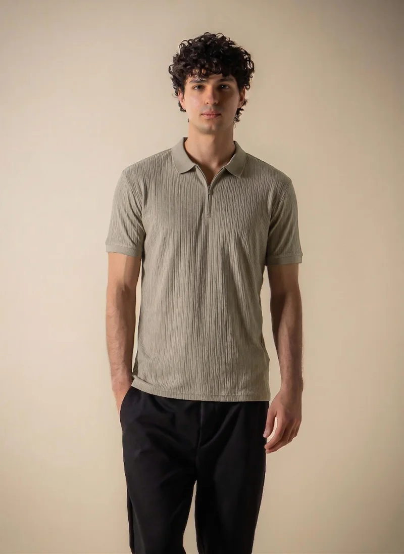 شايبس VERTICAL TEXTURED SLIM POLO SHIRT