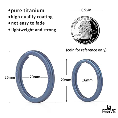 FEGVE Titanium Key Chain Rings Split Rings 4 Pack – Durable, Lightweight and Corrosion-Resistant Keyrings for Home & Car Keys - Image 2