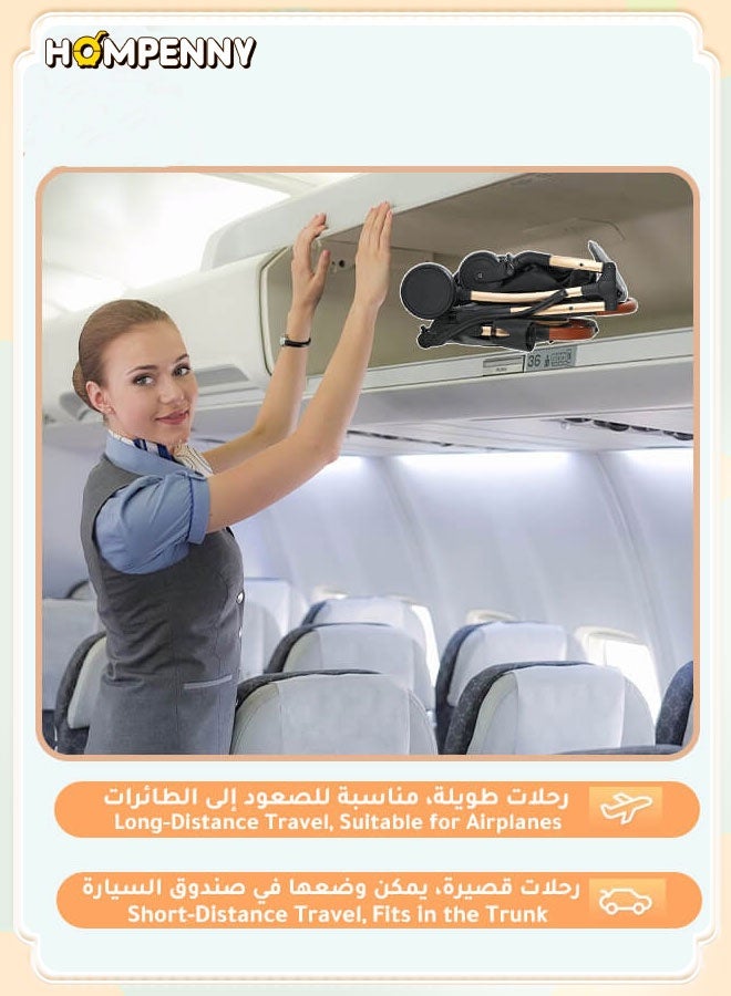 هومبيني عربة أطفال خفيفة الوزن مع حامل كوب | مناسبة للطائرة | نظام امتصاص صدمات ممتاز | مظلة كبيرة ومقعد واسع | حزام أمان بخمس نقاط | سلة تخزين كبيرة | طي سريع بنقرة واحدة | مناسبة من عمر 0-36 شهرًا | أسود - Image 3