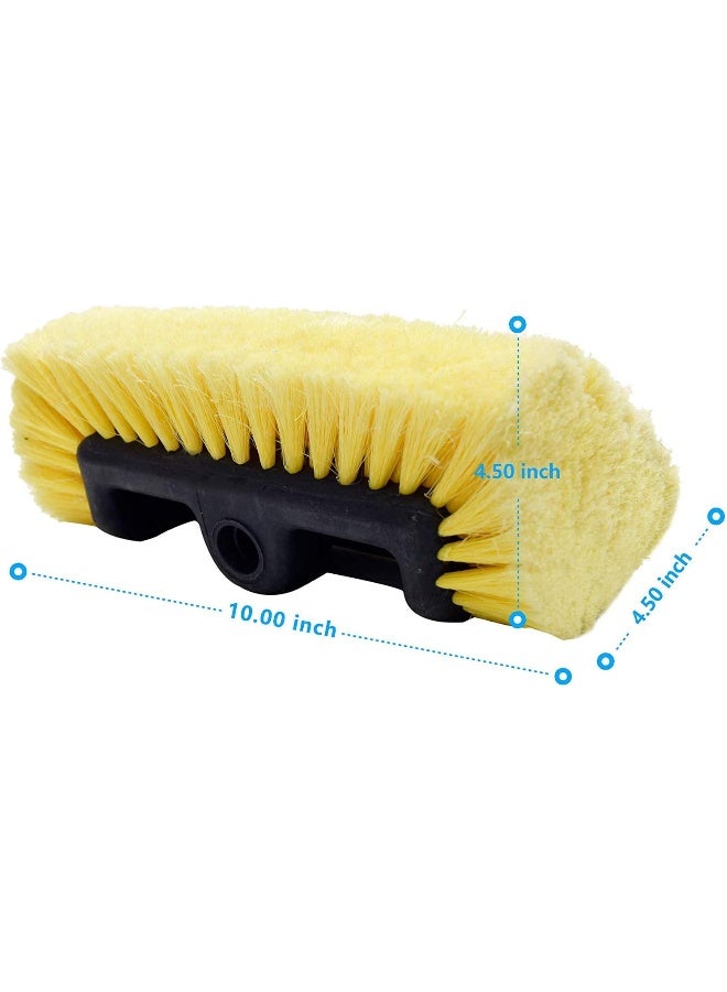 CARCAREZ 10" Car Wash Brush with Soft Bristle for Auto RV Truck Boat Camper Exterior Washing Cleaning, Yellow - Image 3