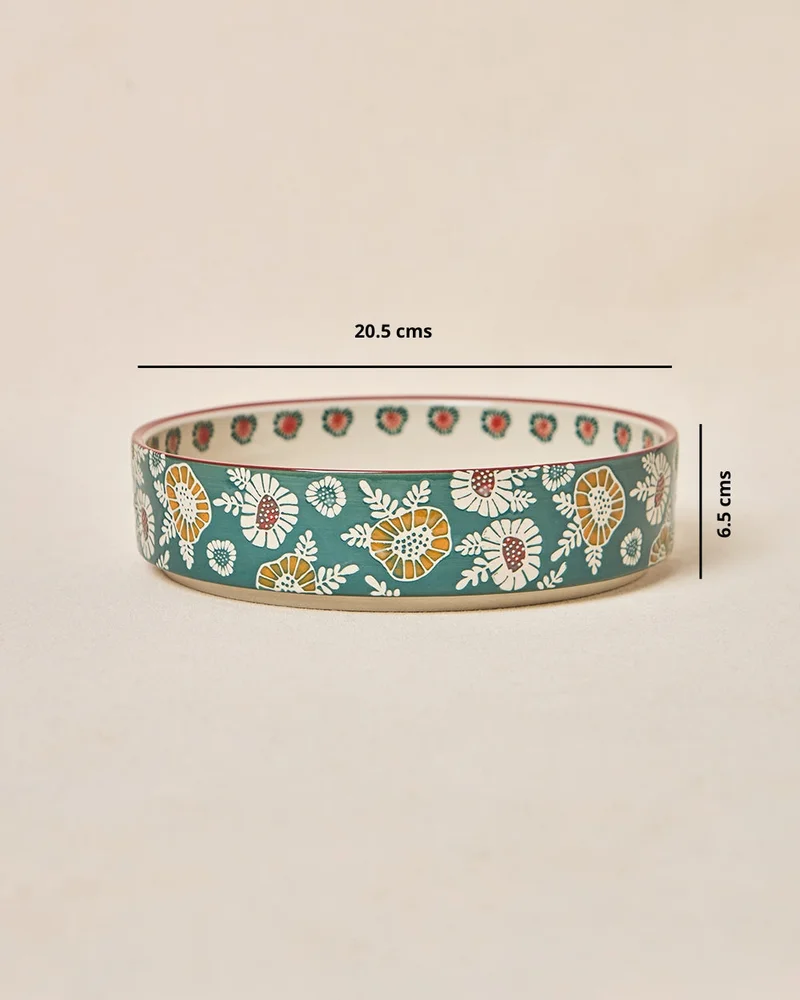 Chumbak Wildflower Serving Bowl, 8" dia | Lost in Paradise