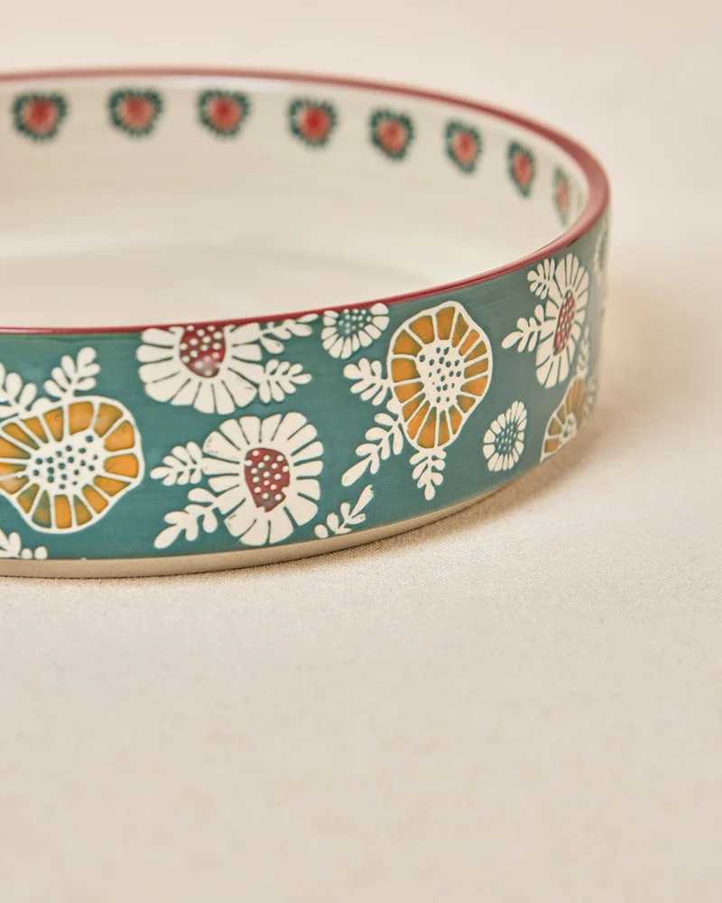 Chumbak Wildflower Serving Bowl, 8" dia | Lost in Paradise