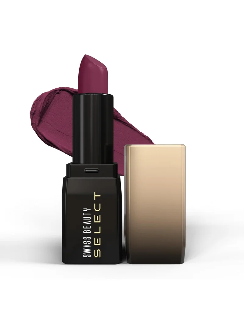 سويس بيوتي Swiss Beauty Select Dare To Matte Creamy Lipstick | with Velvety matte finish | Long Lasting Stay | with Vitamin E | Shade- Wine Room, 3.8g |