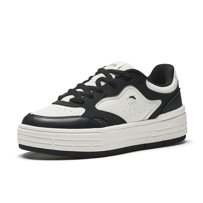 ANTA Women’s Platform Court Sneakers – Retro Casual White Trainers