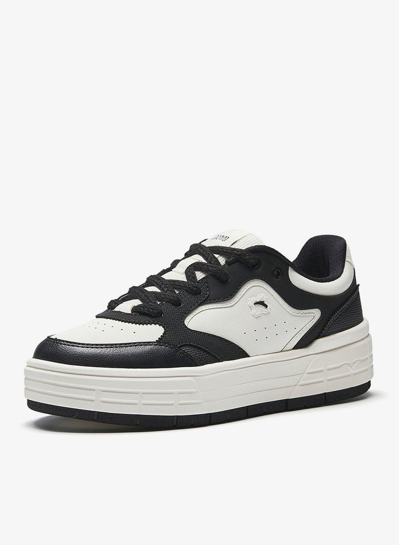 ANTA Women’s Platform Court Sneakers – Retro Casual White Trainers - Image 2
