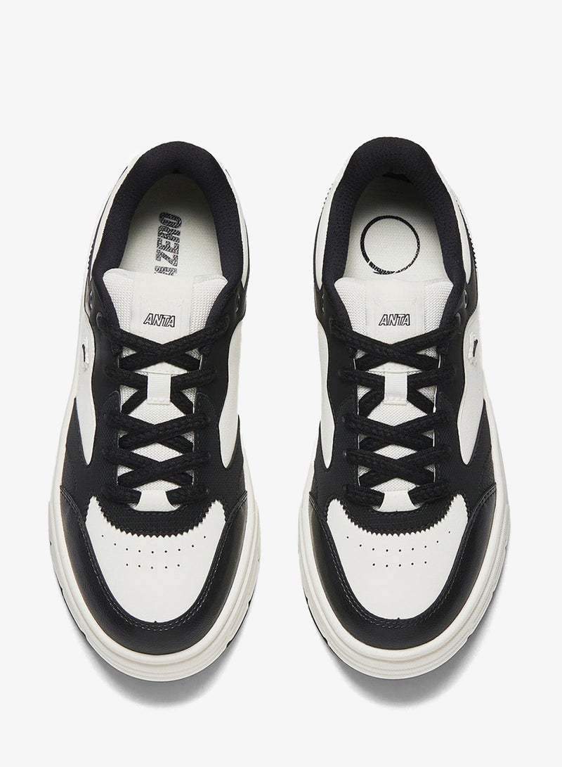 ANTA Women’s Platform Court Sneakers – Retro Casual White Trainers - Image 3