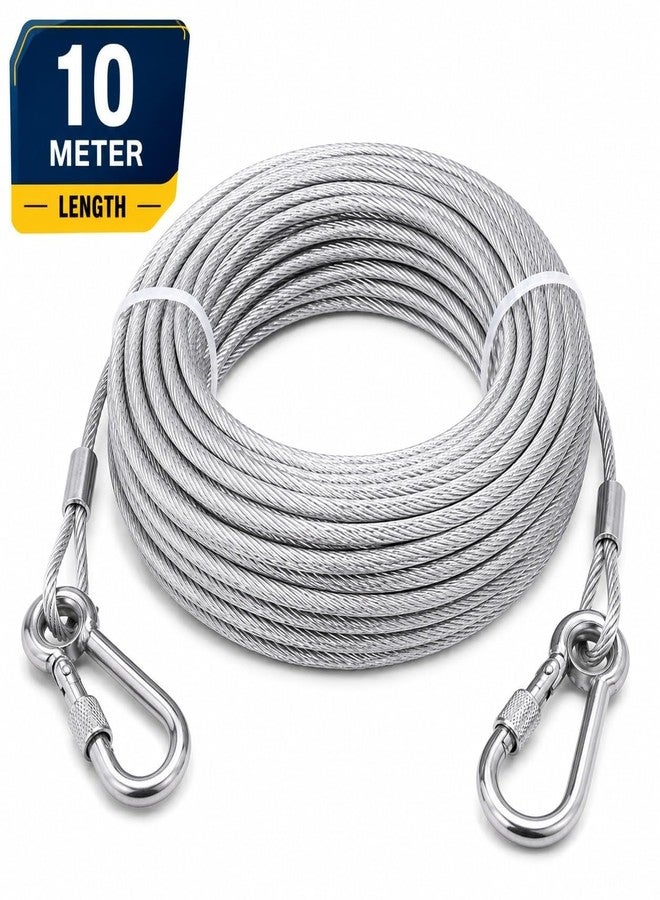 TREENERAL Reflective Dog Tie Out Cable for Dogs Up to 250 Pounds, Steel Wire Dog Leash Cable with Stainless Dual Fix Buckle, Lightweight and Durable, Dog Chains Outside for Outdoor,Yard,Camping - Image 2