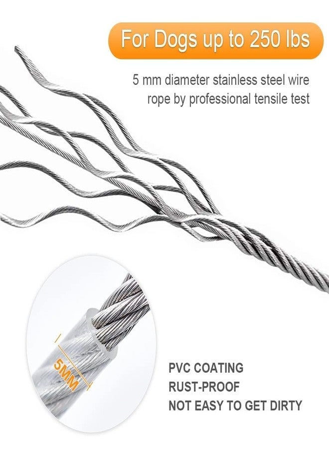TREENERAL Reflective Dog Tie Out Cable for Dogs Up to 250 Pounds, Steel Wire Dog Leash Cable with Stainless Dual Fix Buckle, Lightweight and Durable, Dog Chains Outside for Outdoor,Yard,Camping - Image 4