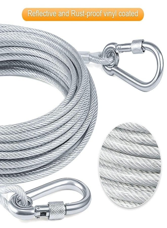 TREENERAL Reflective Dog Tie Out Cable for Dogs Up to 250 Pounds, Steel Wire Dog Leash Cable with Stainless Dual Fix Buckle, Lightweight and Durable, Dog Chains Outside for Outdoor,Yard,Camping - Image 5