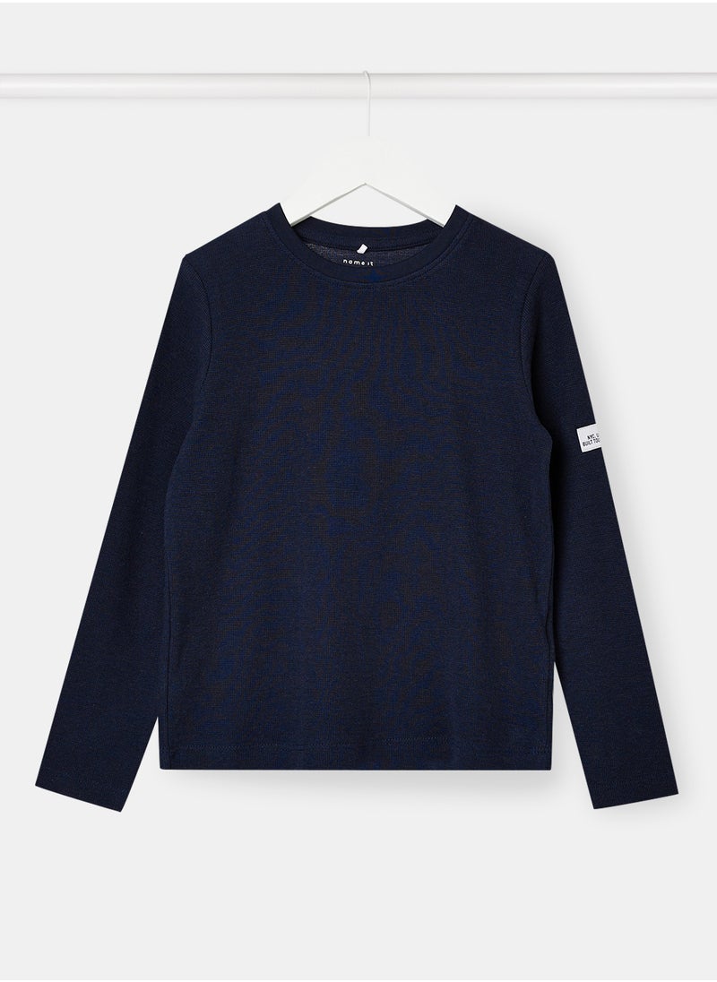 NAME IT - Boys Waffle Crew Neck T-Shirt - Image 1
