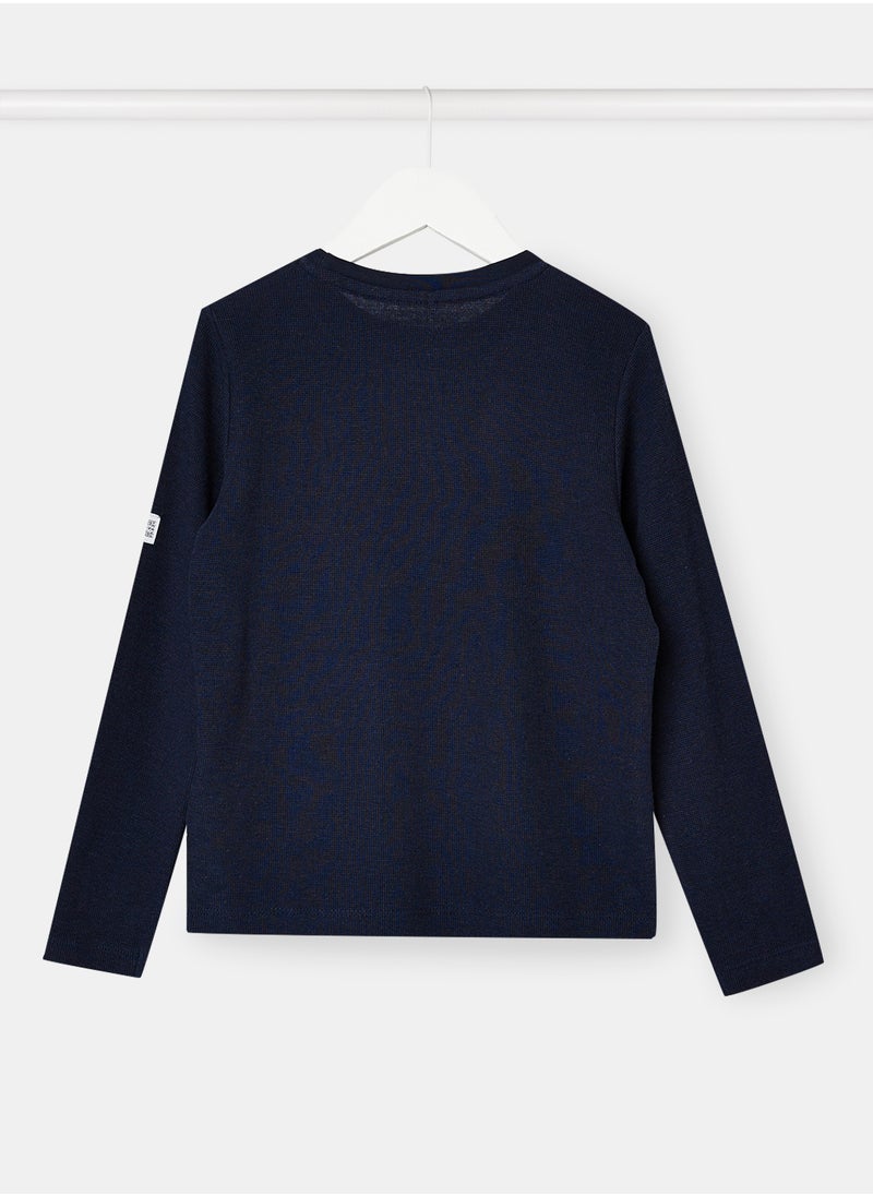 NAME IT - Boys Waffle Crew Neck T-Shirt - Image 1