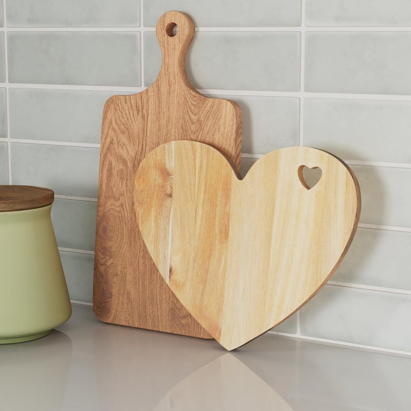 Patelai Valentine's Day Gifts Heart Shaped Cutting Board Acacia Wood Bread Cheese Serving Platter Serving Charcuterie Board for Meat Cheese and Vegetables(Heart Hole Style) - Image 2