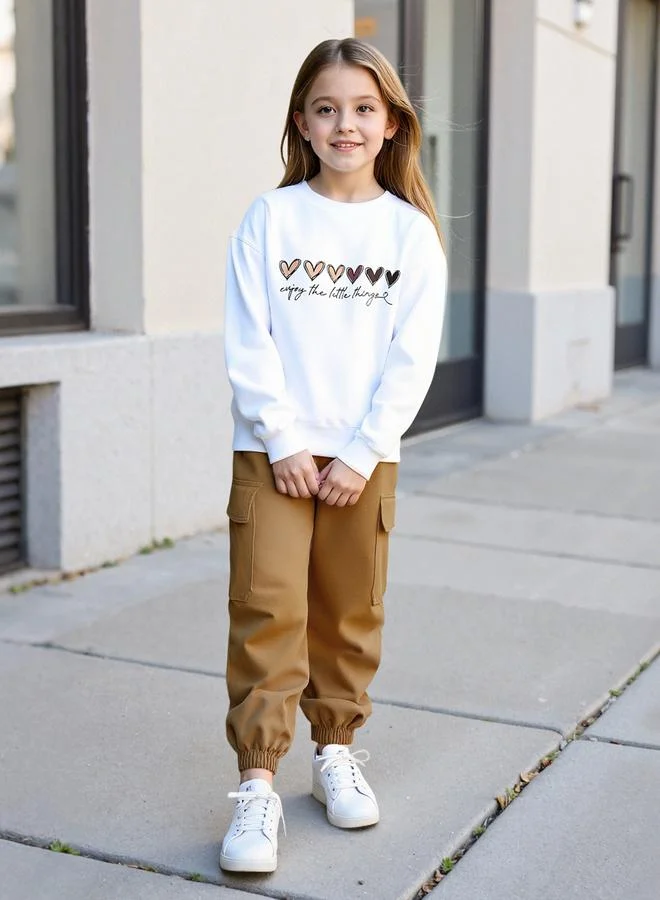 Take Two Take Two Teens Heart Graphic Sweatshirt and Joggers Set