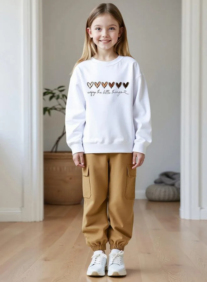 Take Two Take Two Teens Heart Graphic Sweatshirt and Joggers Set