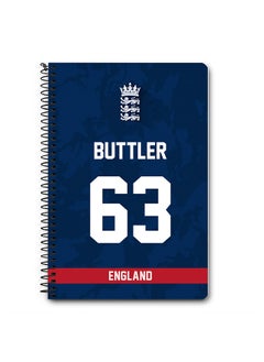 Designer A5 Spiral Notebook Memo Notepad Journal Player - Jos Buttler, Jersey Number -63 (With Logo)