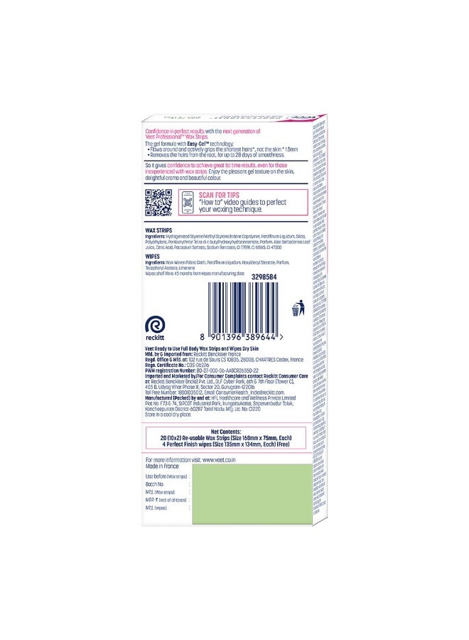 طقم فيت لإزالة الشعر بالشمع لكامل الجسم للبشرة الجافة 20 شريحة - Image 2