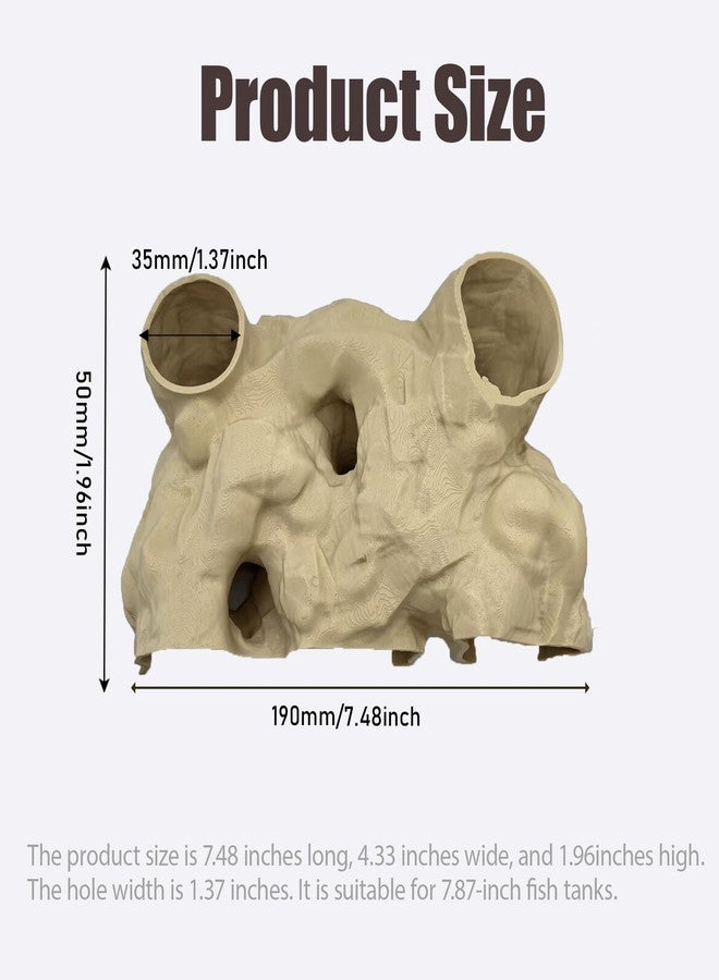 Xanadued Aquarium Cave Decor, 3D Printed Natural Curve Under Gravel Tunnel Cave (Medium) - Image 2
