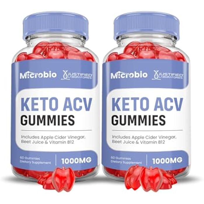Justified Laboratories (2 Pack Microbio Keto ACV Gummies Advanced Formula 1000MG Micro Bio Keto Gummies Apple Cider Vinegar Formulated with Pomegranate Beet Juice Powder B12 Vegan Non GMO120 Gummys - Image 1