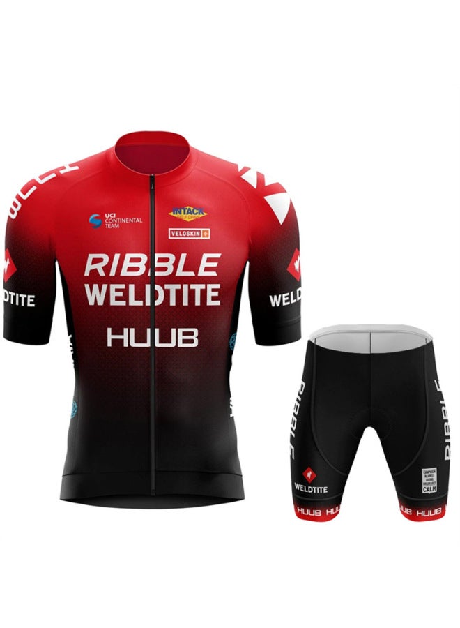 Cycling Jersey Short-sleeved Suit Men's Road Cycling Clothing Quick-drying Breathable Mountain Bike Cycling Pants Slim Fit