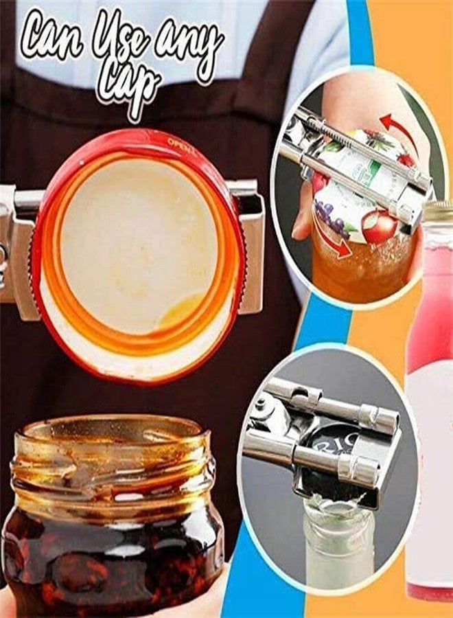 Melostu Opener Adjustable Jar & Bottle Opener, Adjustable Multifunctional Stainless Steel Can Opener Jar Lid Gripper, Manual Jar Bottle Opener Kitchen Accessories (1PCS) - Image 3