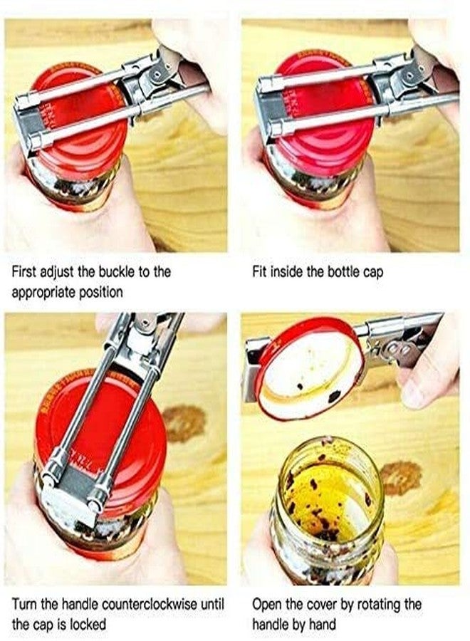 Melostu Opener Adjustable Jar & Bottle Opener, Adjustable Multifunctional Stainless Steel Can Opener Jar Lid Gripper, Manual Jar Bottle Opener Kitchen Accessories (1PCS) - Image 5