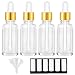 PrettyCare 2 oz Dropper Bottles 4 Pack Clear Glass Bottles 60ml with Golden Caps 12 Labels Funnel Measured PipettesEmpty Tincture for Essential Oils Skincare - Image 2
