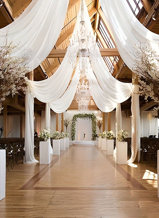 DUNISO Wedding Arch Draping Fabric, Sheer Fabric for Draping，Wedding Drapery Wedding Arch Drapes Fabric for Wedding Ceremony Party Reception Decorations，Party Ceiling Decor - Image 5