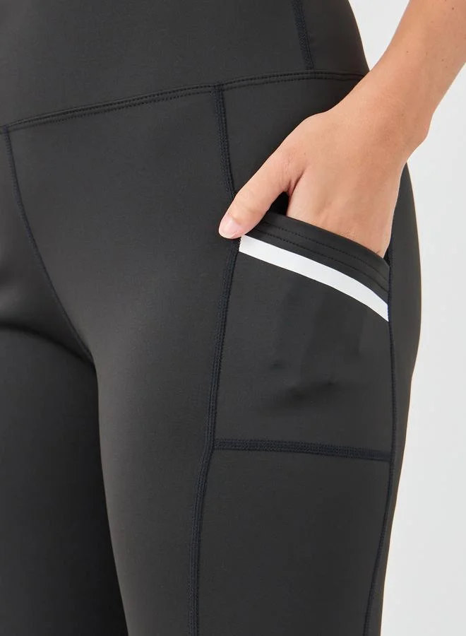 Styli Styli Side Pocket Reflective Detail Raw Edge Leggings