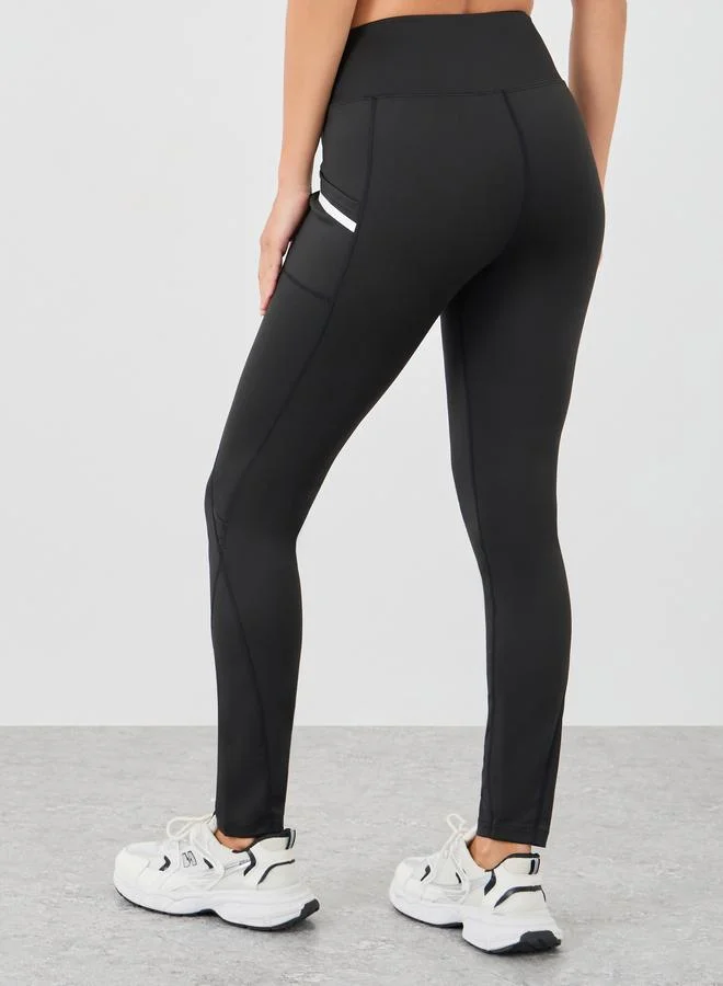 Styli Styli Side Pocket Reflective Detail Raw Edge Leggings